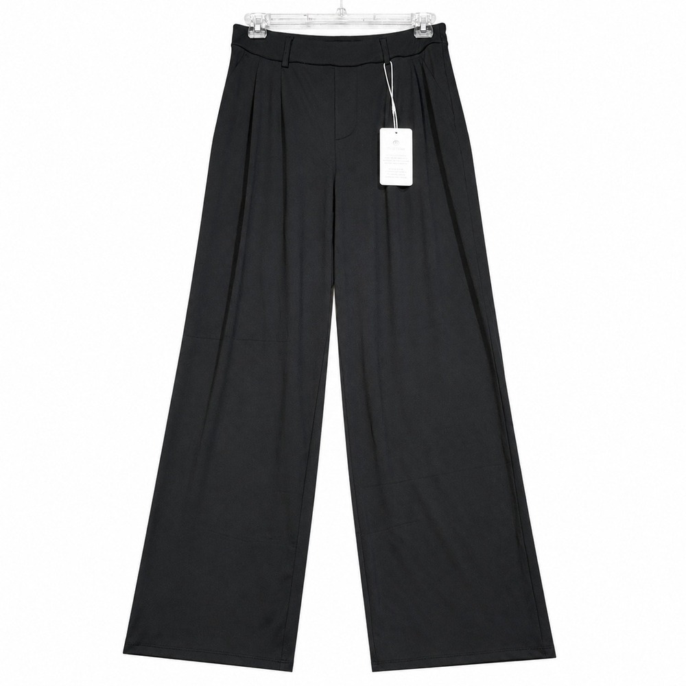 DLOODA Women's Small Black Wide Leg Dress Pants New Pleated Work Trousers